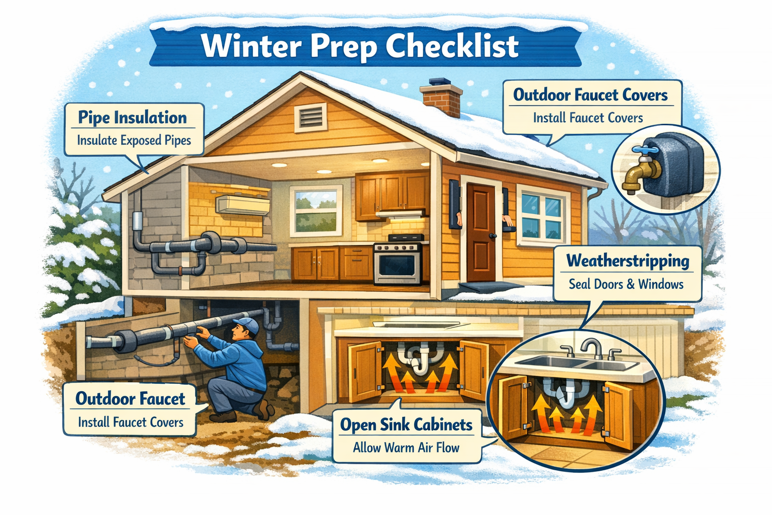 2. Insulate Exposed Pipes In Cold Areas